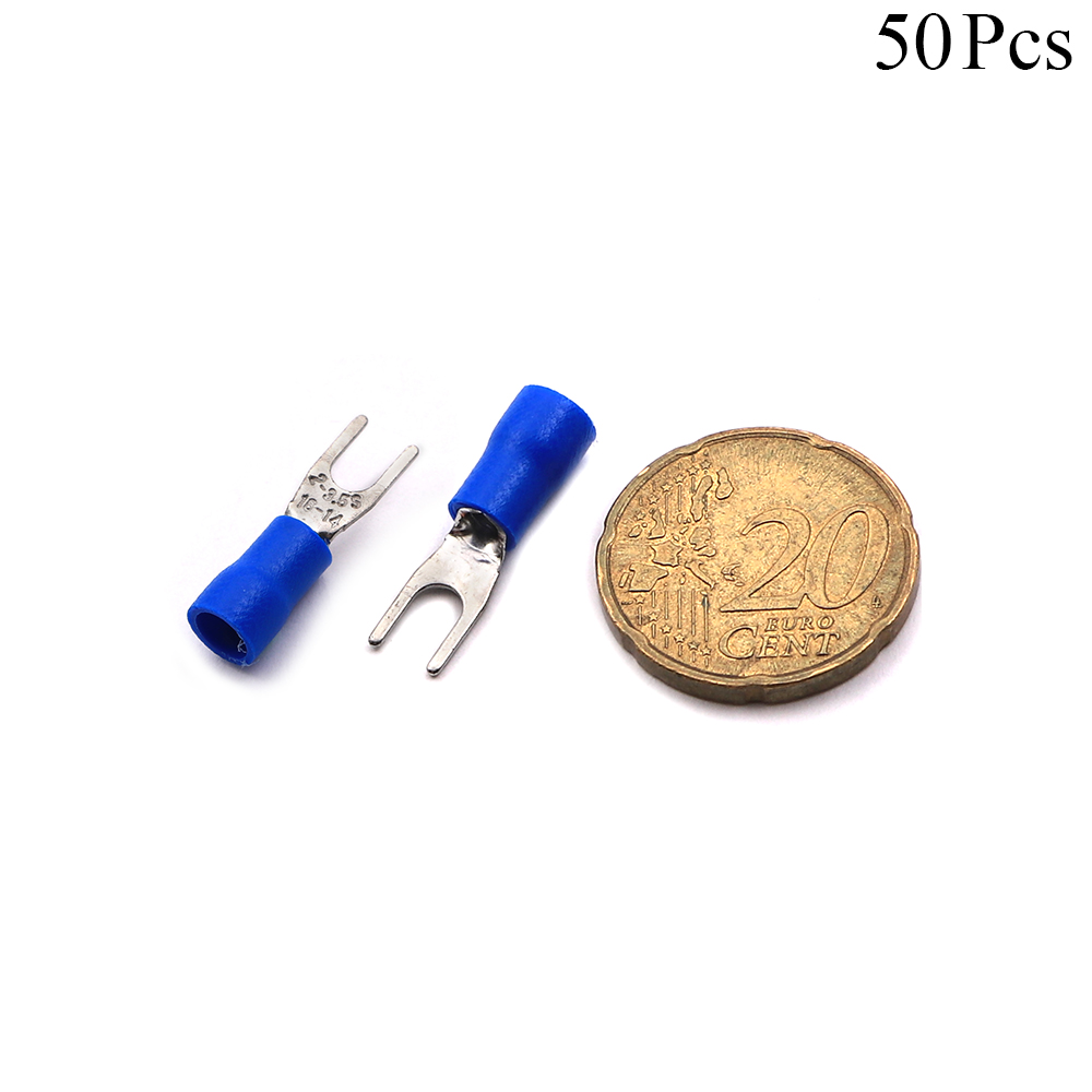 Cable Lugs Insulated | SV2-3.7S | Fork | 1.5~2.5mm | Blue | 50pcs