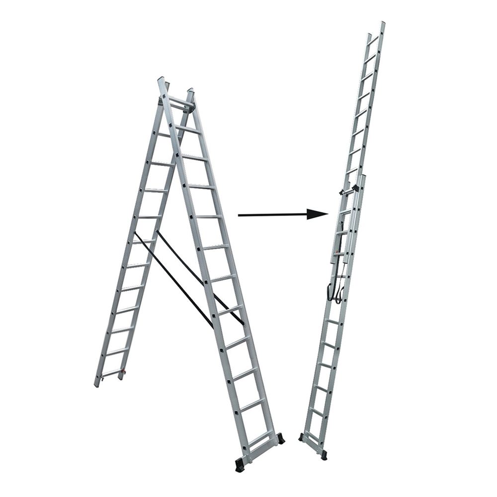 Ladder | Multipurpose | Aluminium | 12x2 Steps | Double | 550cm