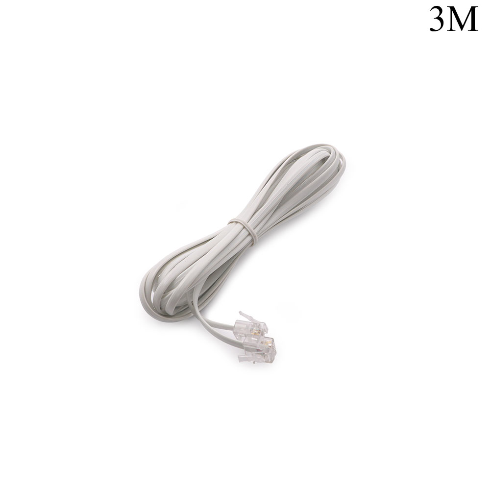 Telephone Cable | RJ11 6P4C | 4x Wire | 3M | White