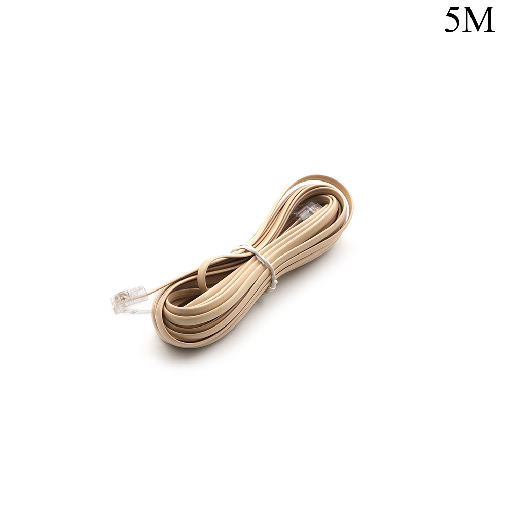 Telephone Cable | RJ11 6P4C | 4x Wire | 5M | Beige