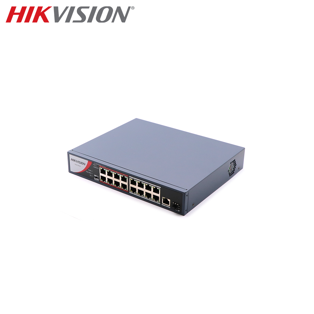 Network Switch | 16-Port | Unmanaged | POE | 2x Uplink Ports | HikVision
