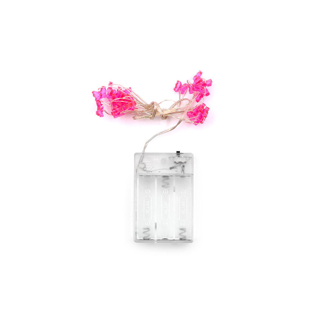 LED Fairy Light | DC Battery | Butterfly | 20x LED | Pink | 3M