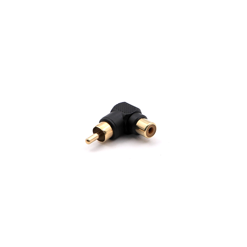 Audio Adapter | RCA | Male - Female 90 Degree | Black