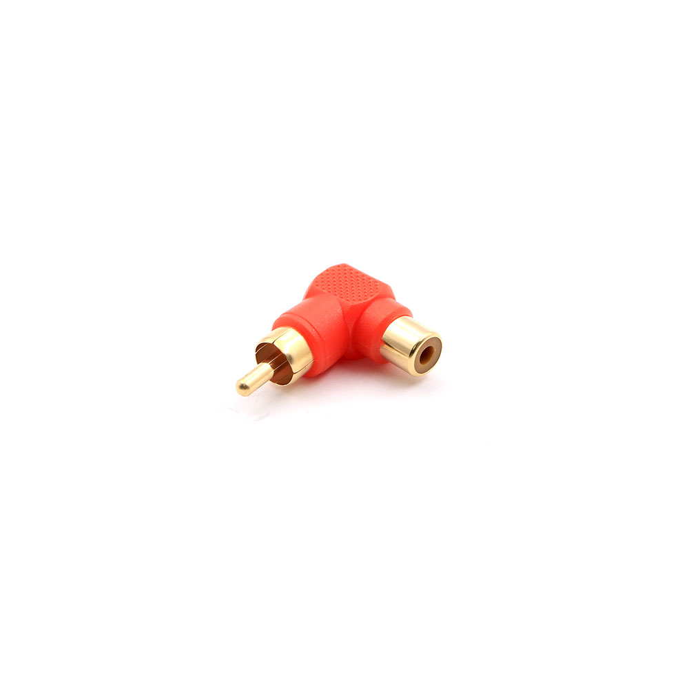Audio Adapter | RCA | Male - Female 90 Degree | Red