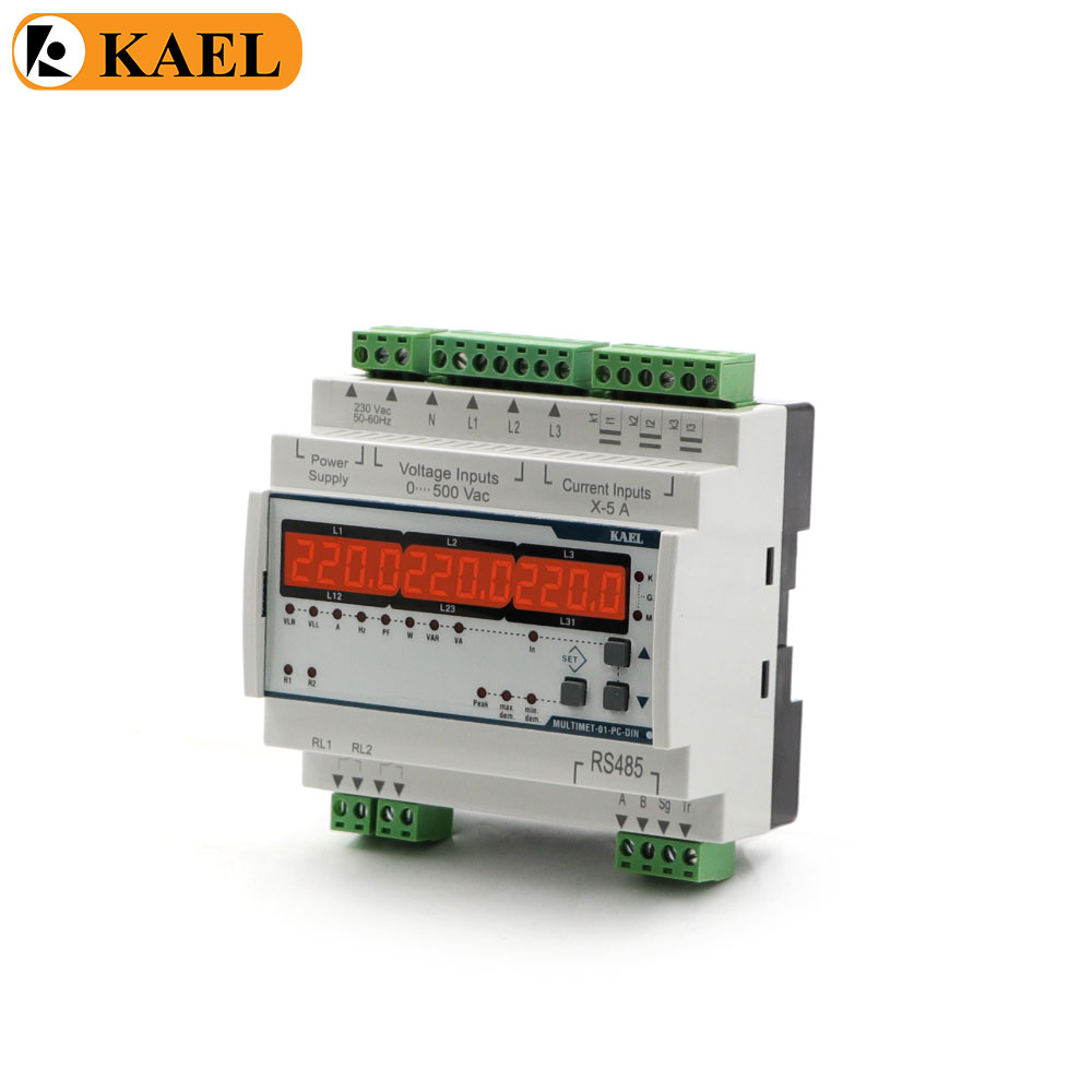Panel Meter | Digital | AC UIH | 3 Phase | Rail Mount | Kael