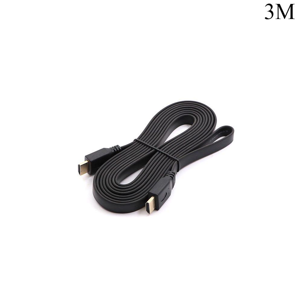 Audio Video Cable HDMI Male Male 3m 2K Flat Black
