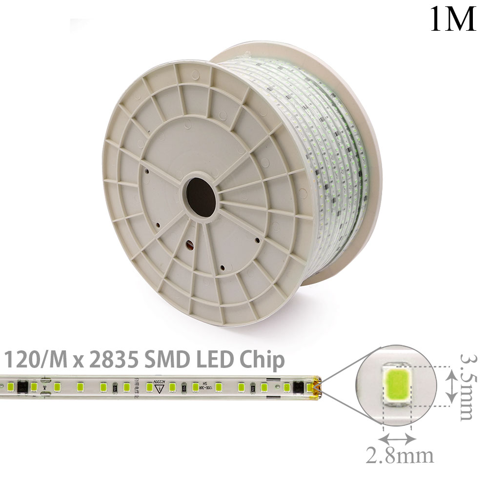 LED Strip Outdoor | 8mm | 220V AC 10W | 2835 | Ice Blue | 120x LED Per Meter