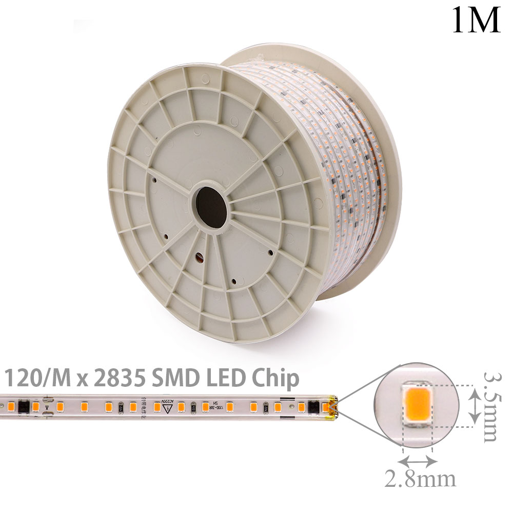 LED Strip Outdoor | 8mm | 220V AC 10W | 2835 | Orange | 120x LED Per Meter