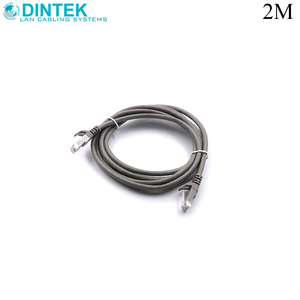 Patch Cord | CAT6 | UTP | 2M | Gray | Dintek