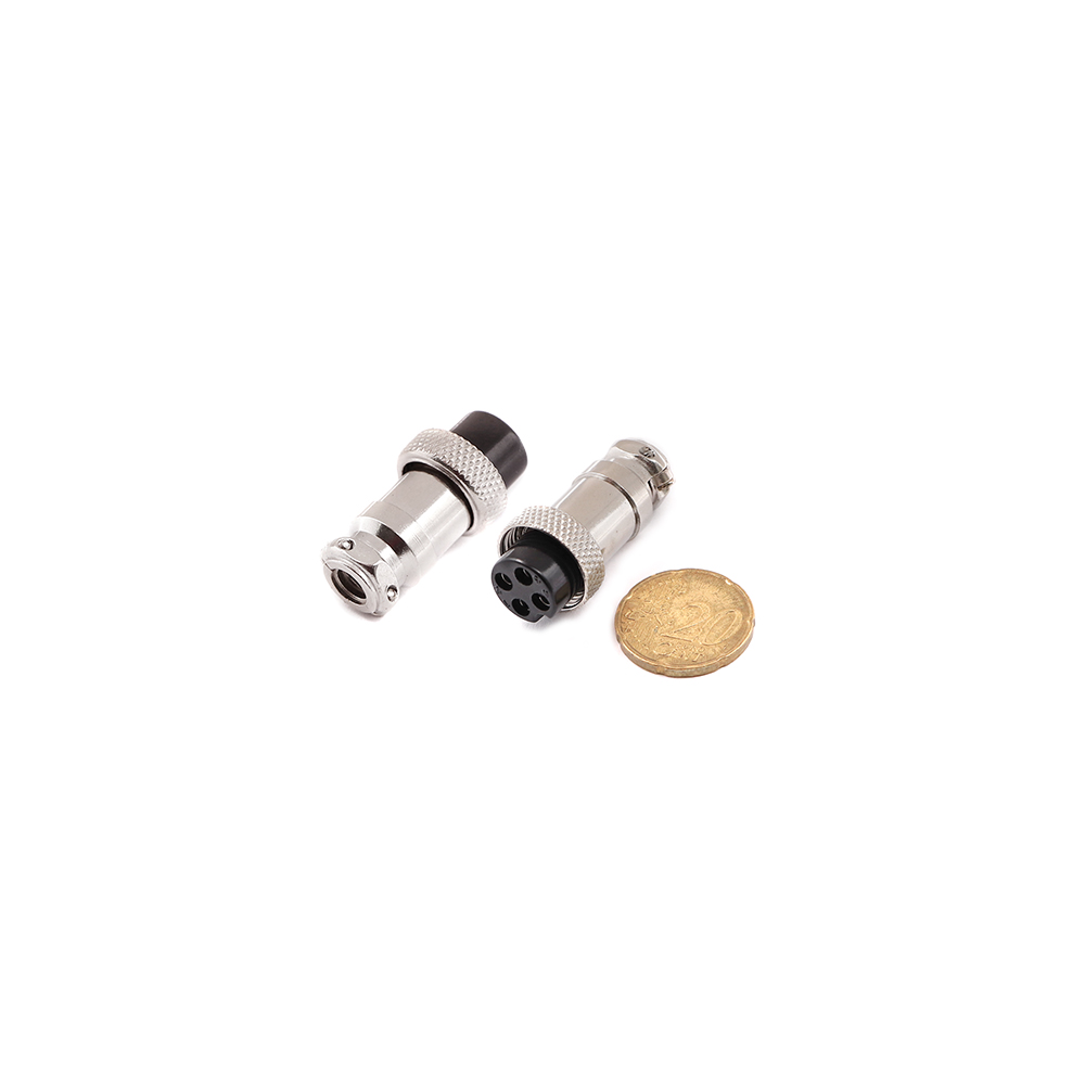 Circular Plug | Aviation Connector 4-Pin Female 16mm | Chassis Mount
