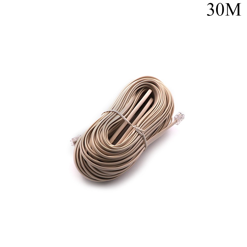 Telephone Cable | RJ11 6P4C | 4x Wire | 30M | Beige
