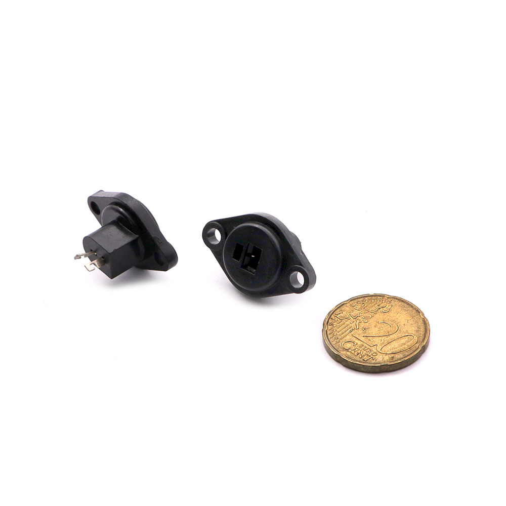 Audio Speaker Connector | Din 2-Pin Female Inline Plug | Chassis Mount