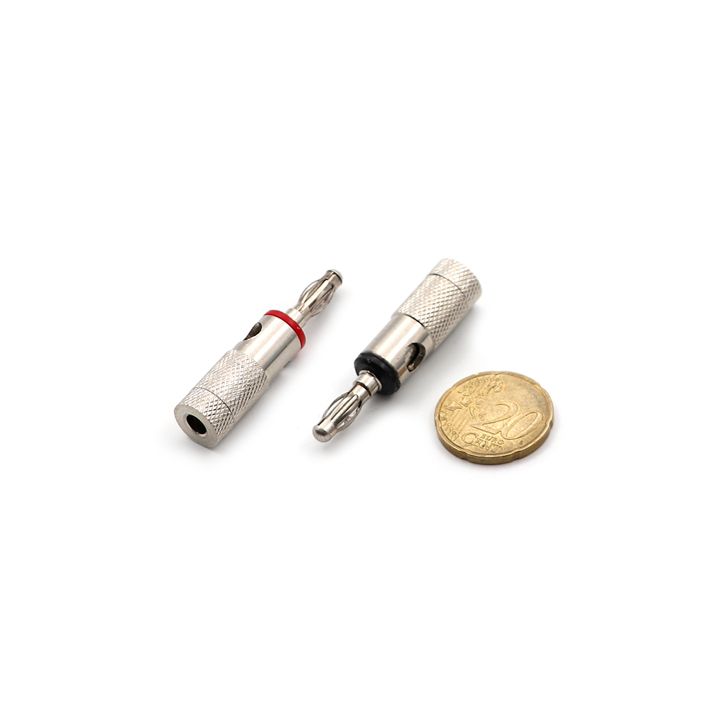 Terminal Plug | Banana Male | 4mm | Red & Black | Metal