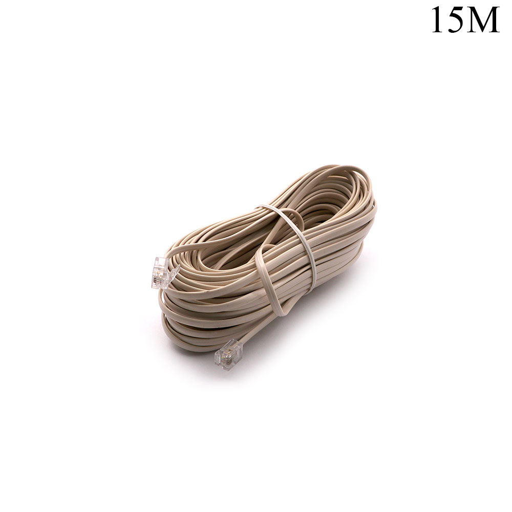 Telephone Cable | RJ11 6P4C | 4x Wire | 15M | Beige