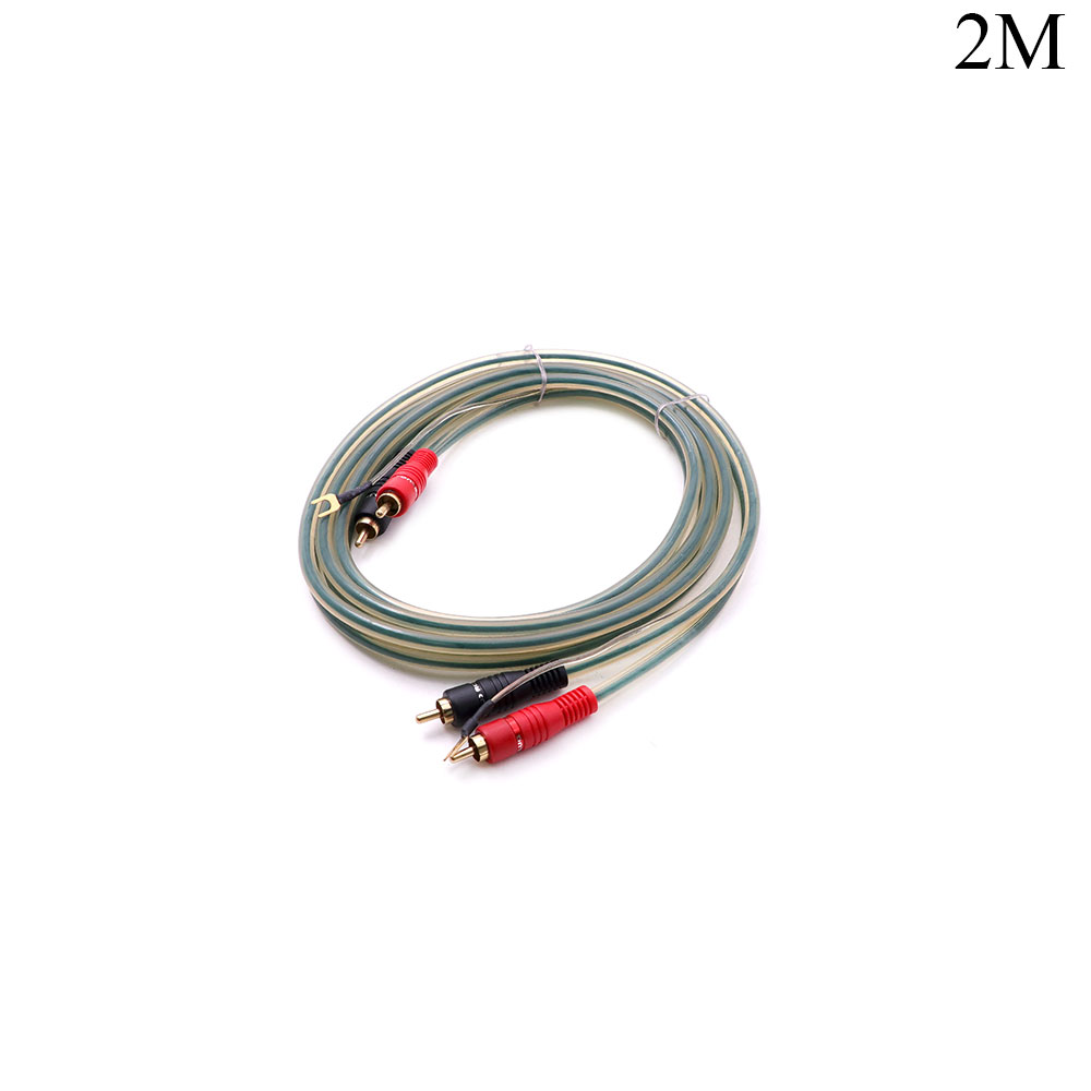 Audio Cable | 2x RCA | Male - Male | Earth | Gold | 2M 