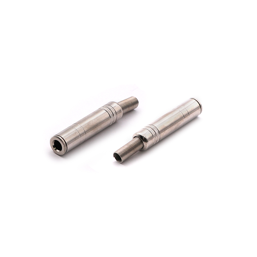 Audio Connector | Jack Stereo Female 6.3mm | Cable Mount | Metal | Nickel