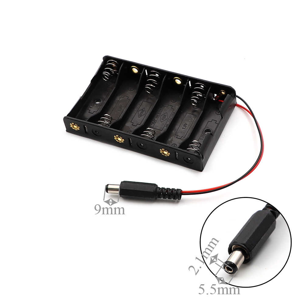 Battery Holder Storage | 6xAA | DC Plug 2.5mm