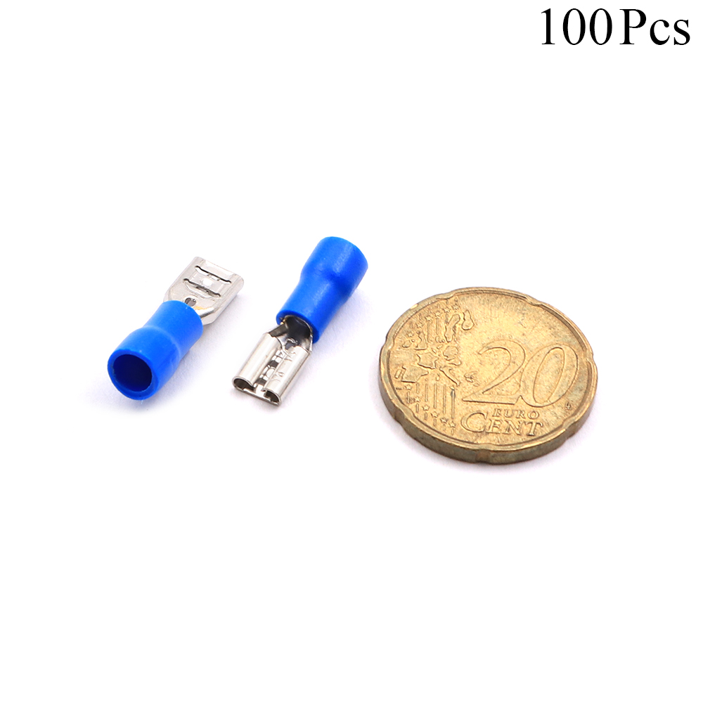 Cable Lugs Insulated | FDD2-187 | Female | 1.5-2.5mm | Blue | 100pcs