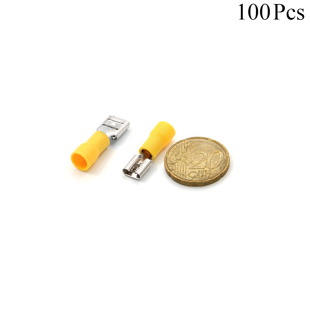 Cable Lugs Insulated | FDD5.5-250 | Female | 4-6mm | Yellow | 100pcs