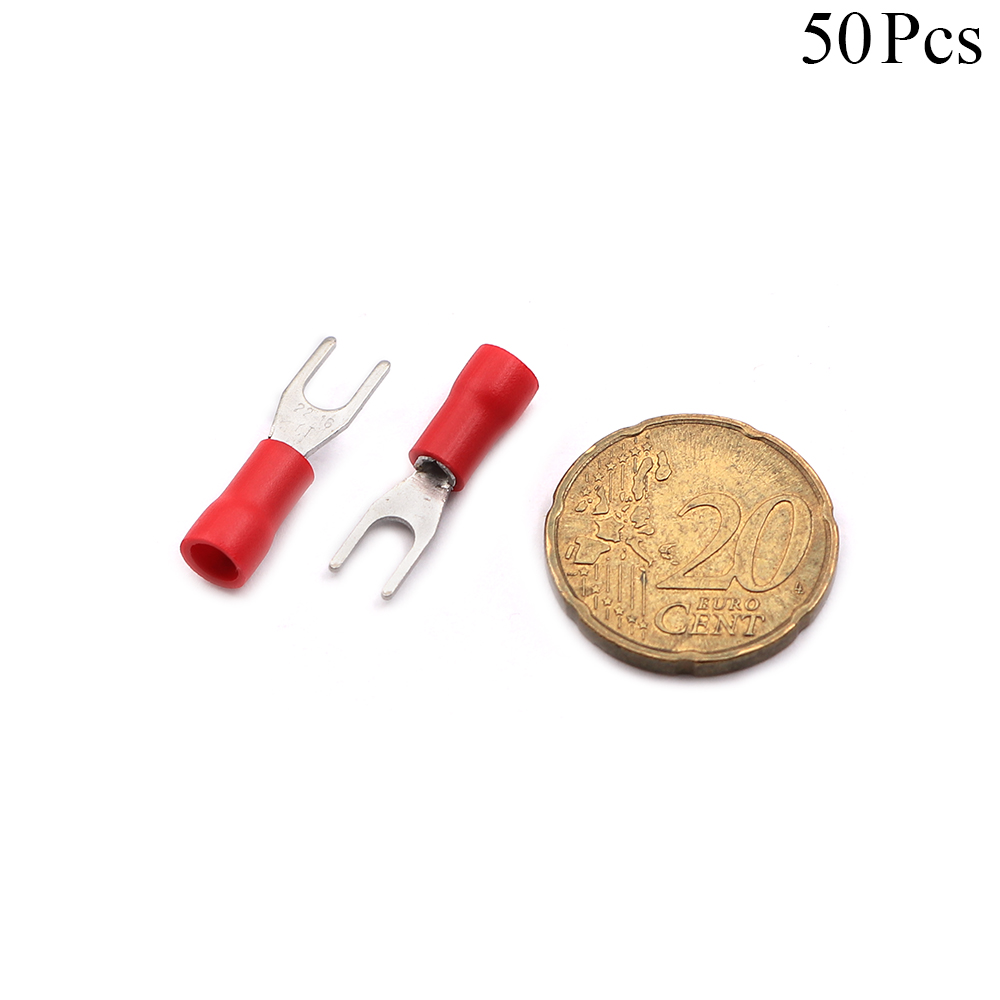 Cable Lugs Insulated | SVS1.25-3.7 | Fork | 0.5~1.5mm | Red | 50pcs