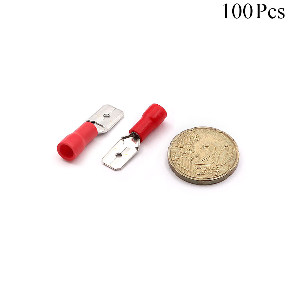 Cable Lugs Insulated | MDD1.25-250 | Male | 0.5-1.5mm | Red | 100pcs