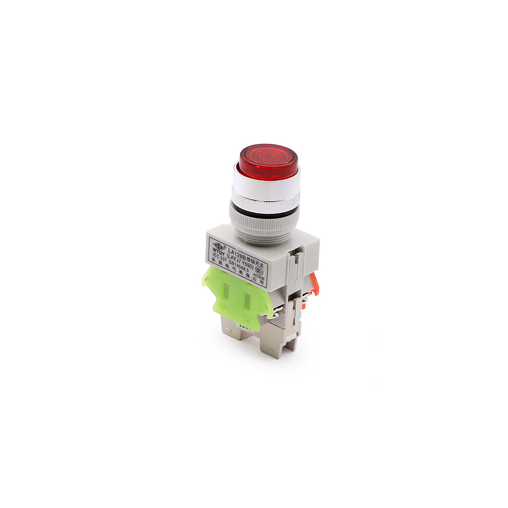 Switch | Push Button | NO & NC | 22mm | With Lamp 220V | Red | A