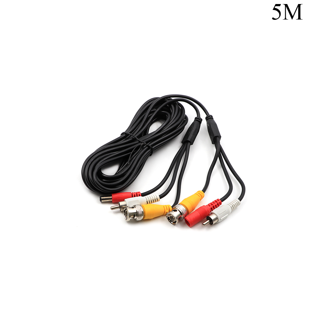 CCTV Camera Cable | RCA Male - Male & BNC Male - Male & DC Male - Female | 5M