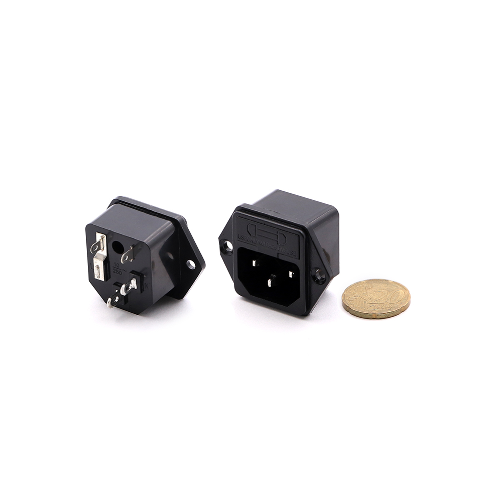 Power Connector | AC | C14 | Fuse Holder | Screw Mount