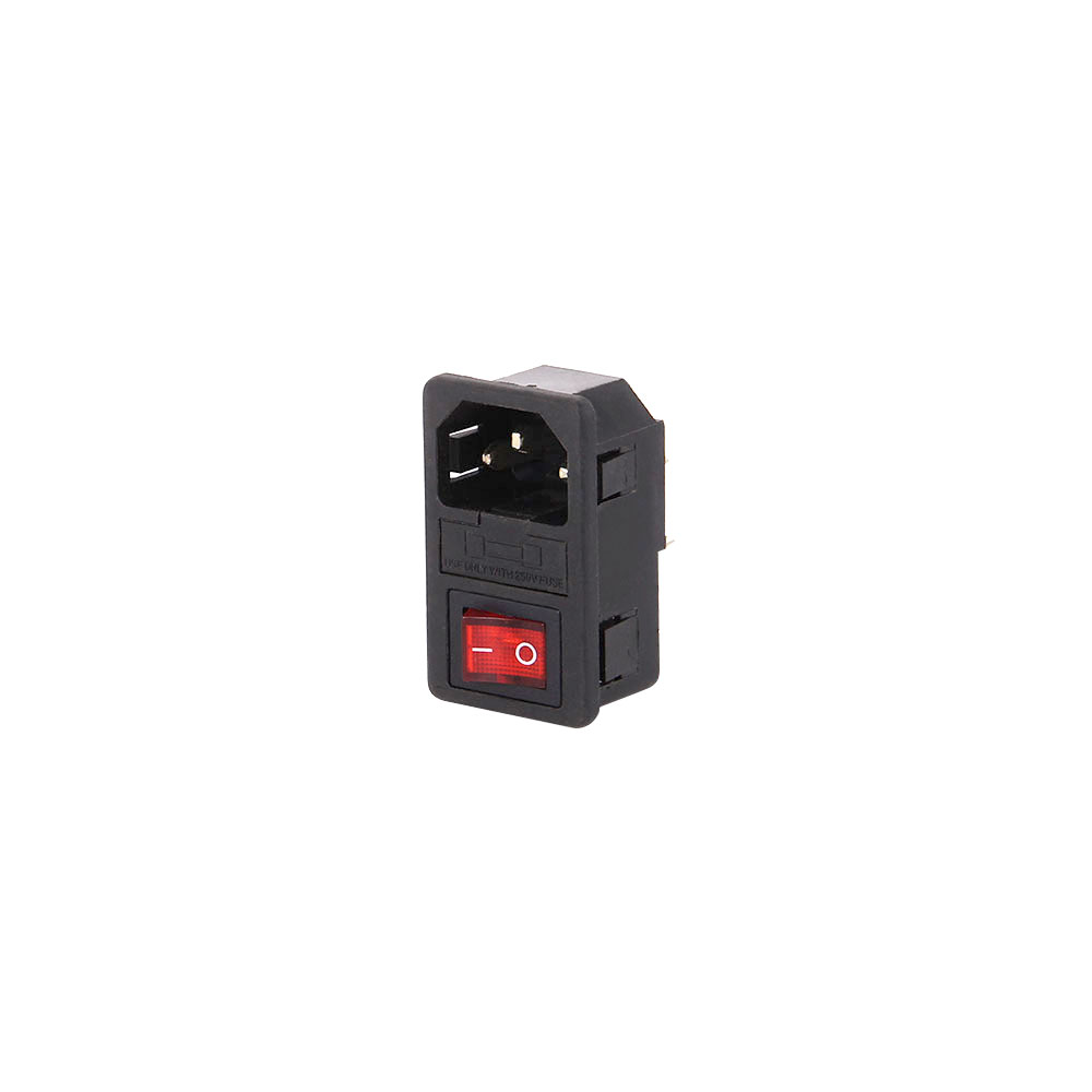Power Connector | AC | C14 | Fuse Holder & Switch | Snap-Fit Mount