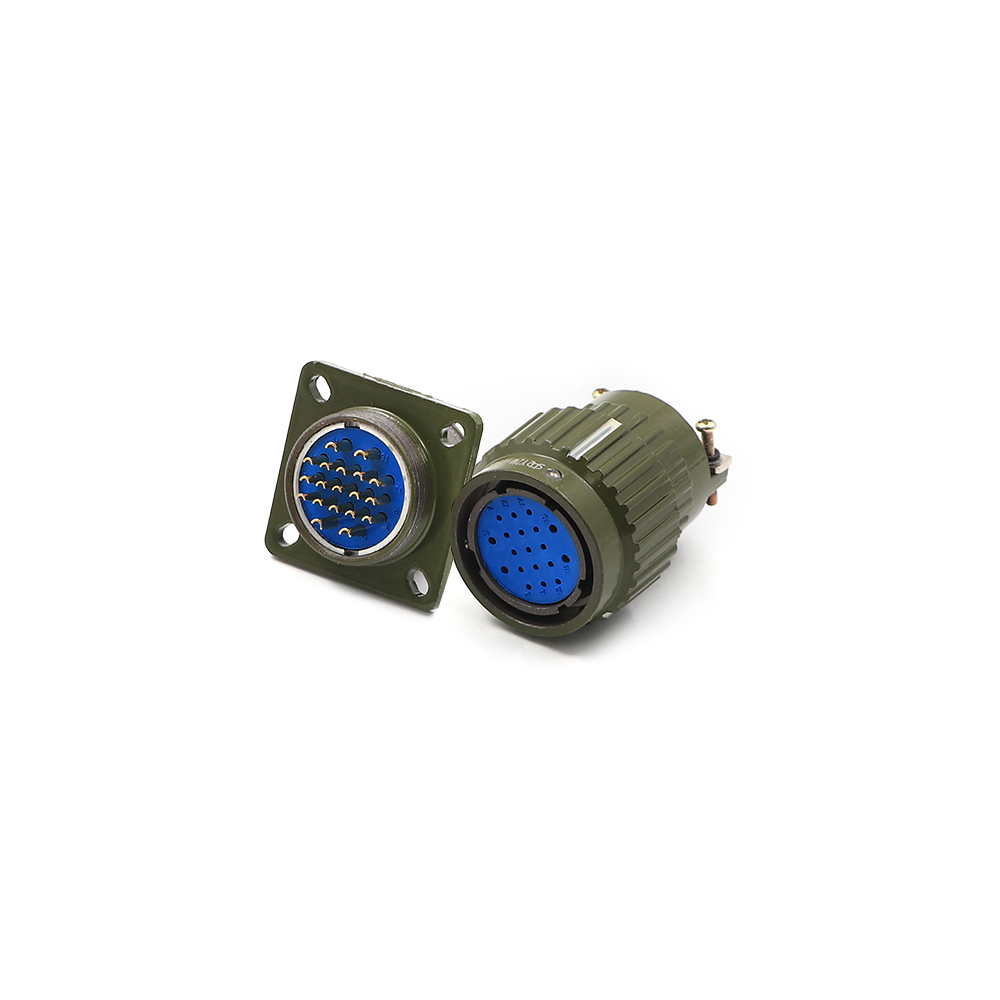 Circular Plug | Aviation Connector 19-Pin | Male - Female | Army Green