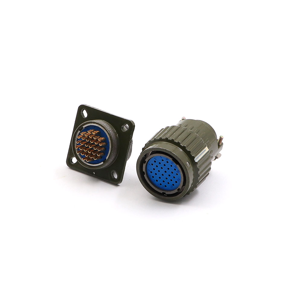 Circular Plug | Aviation Connector 32-Pin | Male - Female | Army Green