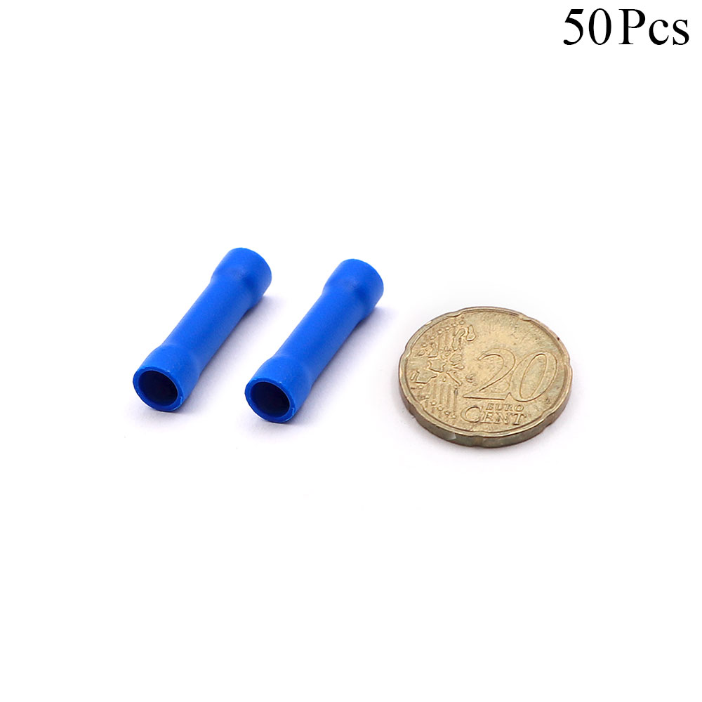 Cable Lugs Insulated | BV2 | Butt | 1.5-2.5mm | Blue | 50pcs