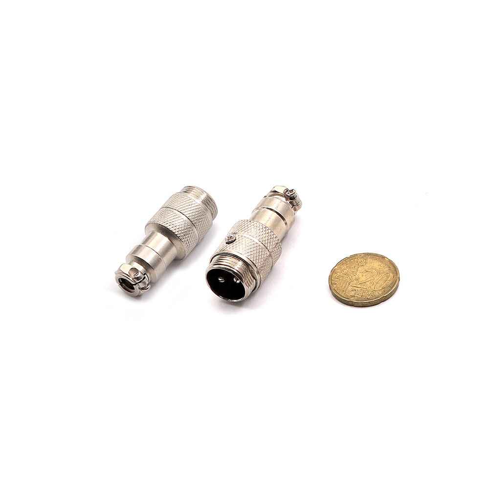 Circular Plug | Aviation Connector 2-Pin Male 16mm | Cable Mount