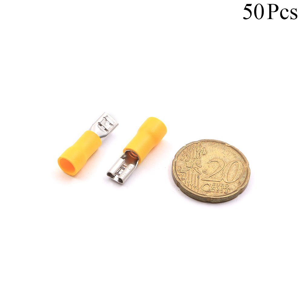 Cable Lugs Insulated | FDD5.5-187 | Female | 4-6mm | Yellow | 50pcs