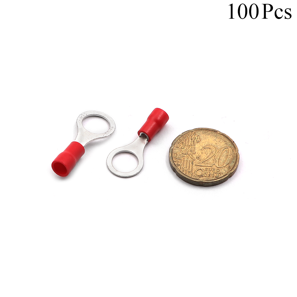 Cable Lugs Insulated | RV1.25-8 | Ring | 0.5~1.5mm | Red | 100pcs