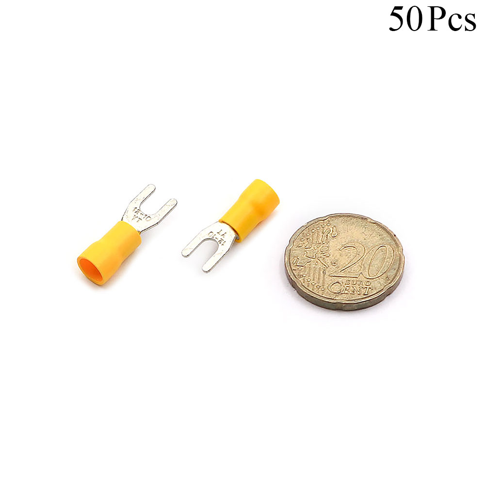 Cable Lugs Insulated | SV5.5-4S | Fork | 4~6mm | Yellow | 50pcs