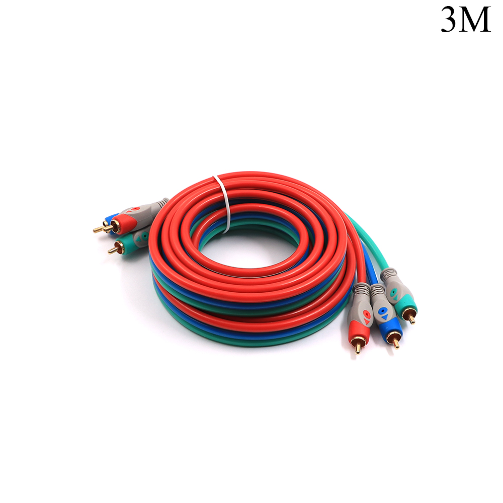 Audio Video Cable | 3x RCA | Male - Male | Gold | 3M | HQ