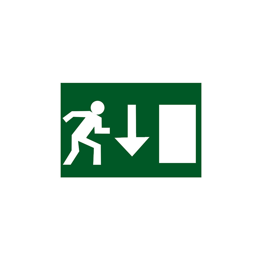 Exit Sign Sticker | Arrow Down | 28x18.8cm