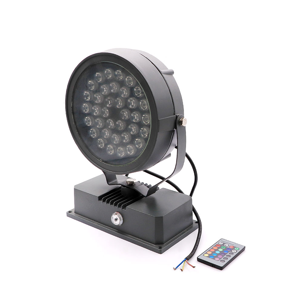 LED Floodlight Projector | Round | 220V AC 36W | RGB | Remote