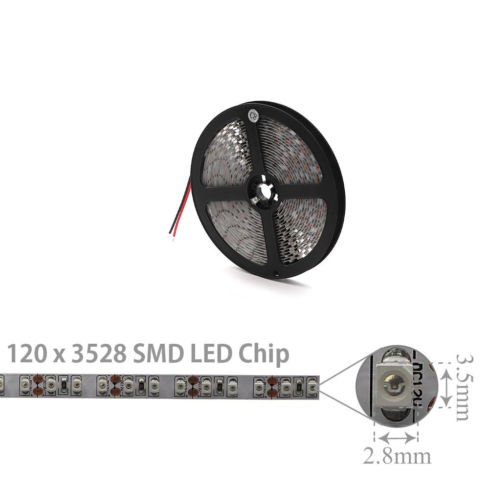 LED Strip Indoor | 12V DC 48W | 3528 | Green | 120x LED Per Meter | 5M