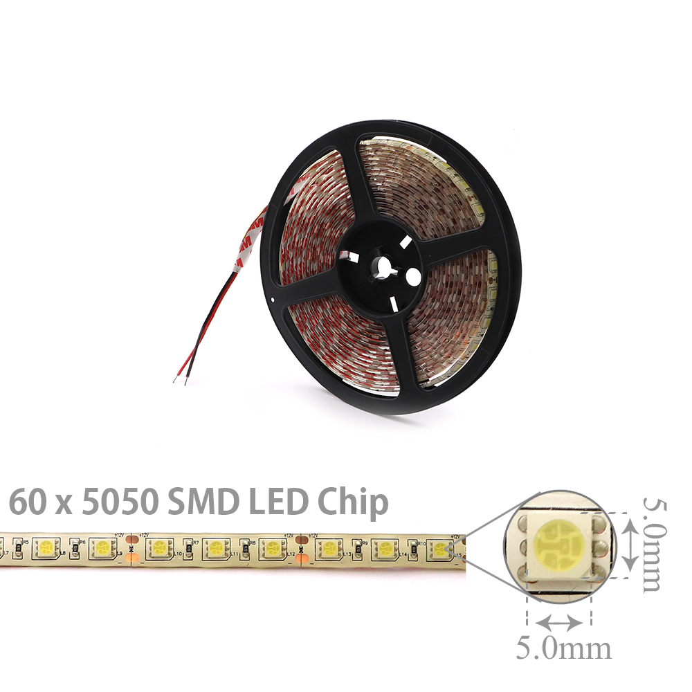 LED Strip Outdoor | 12V DC 72W | 5050 | Cool White | 60x LED Per Meter | 5M