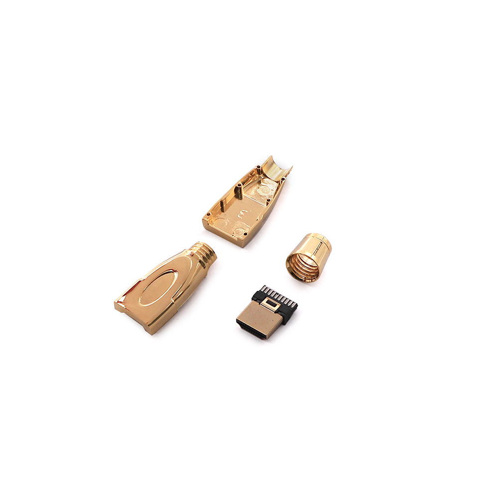 Audio Video Connector | HDMI Male | Cable Mount | 19-Pin | Gold | Metal
