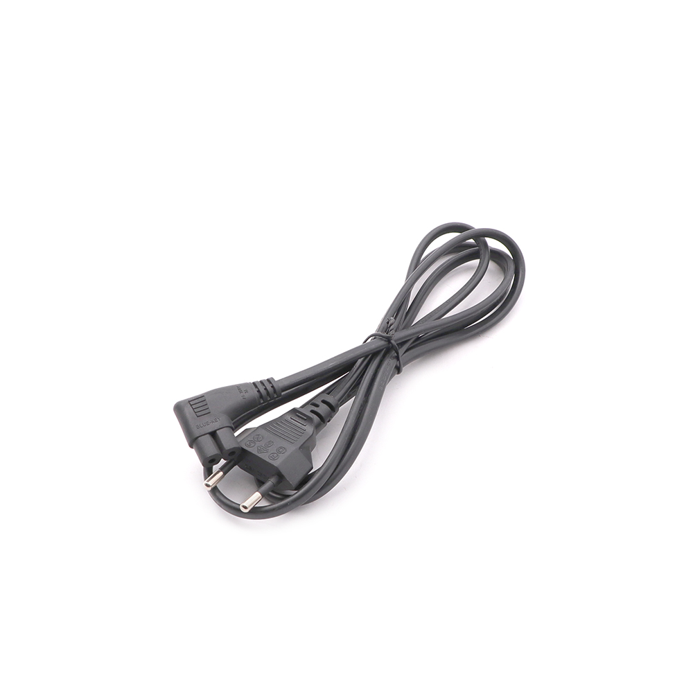 Power Cable | EU Plug - 2-Prong | 2x0.75mm | 90 Degree | 1.5M