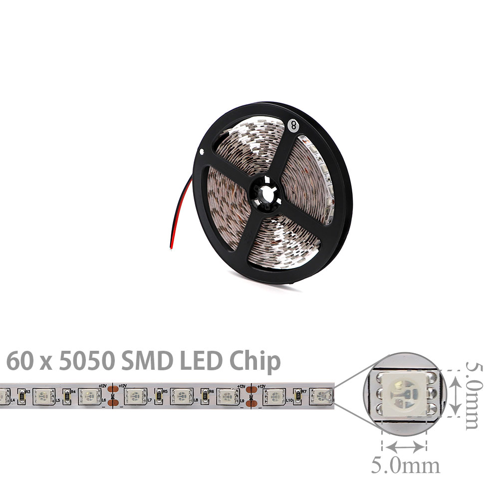 LED Strip Indoor | 12V DC 72W | 5050 | Red | 60x LED Per Meter | 5M