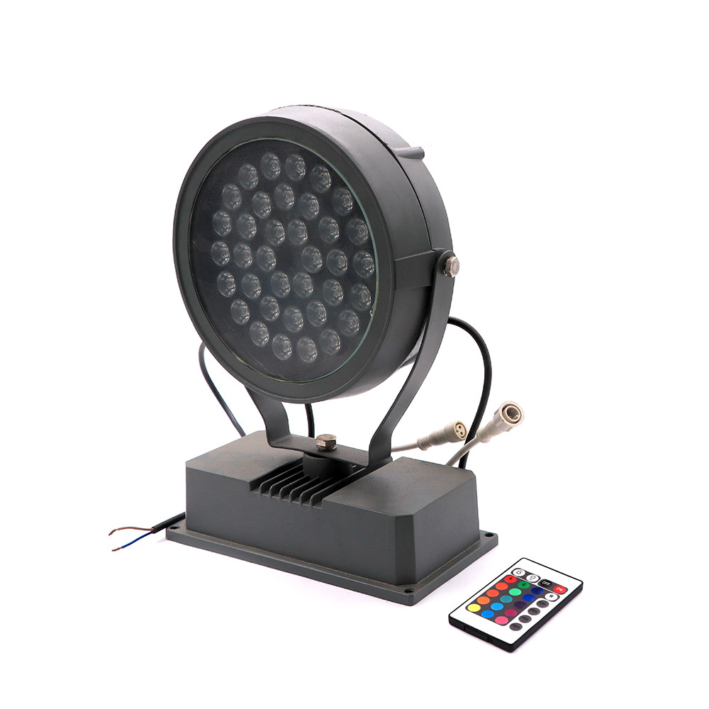 LED Floodlight Projector | Round | 24V DC 36W | RGB | Remote | DMX