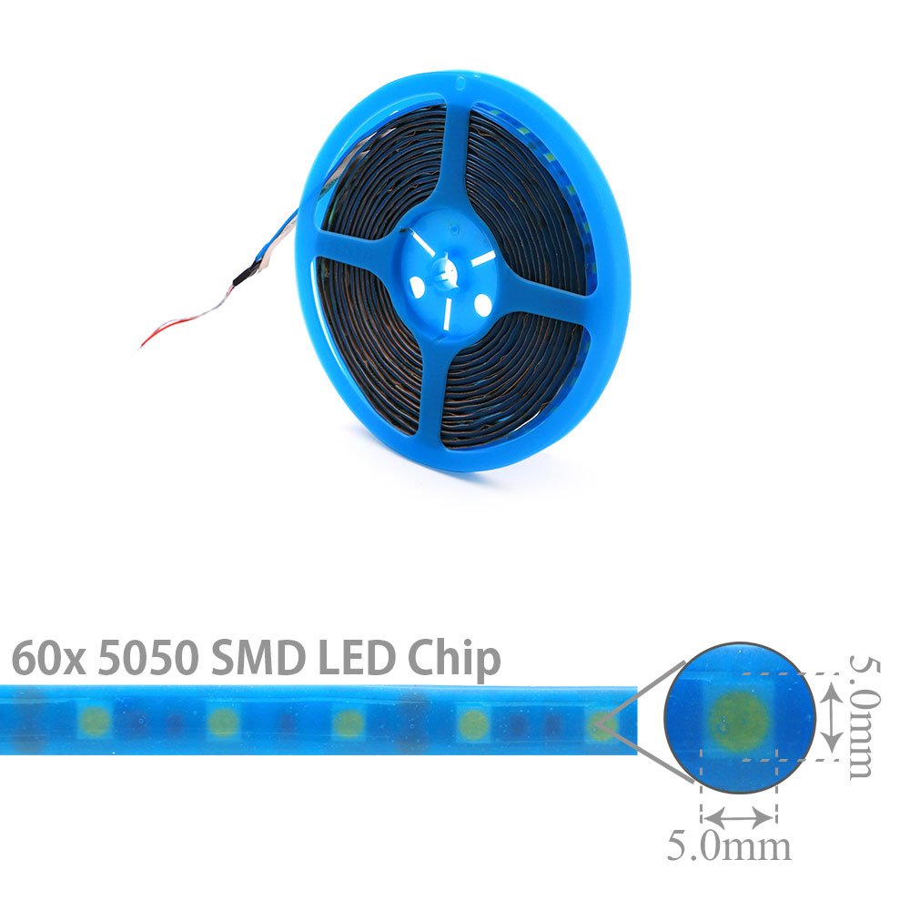 LED Strip Outdoor | Colored | 12V DC 14W | 5050 | Blue | 60x LED Per Meter | 5M
