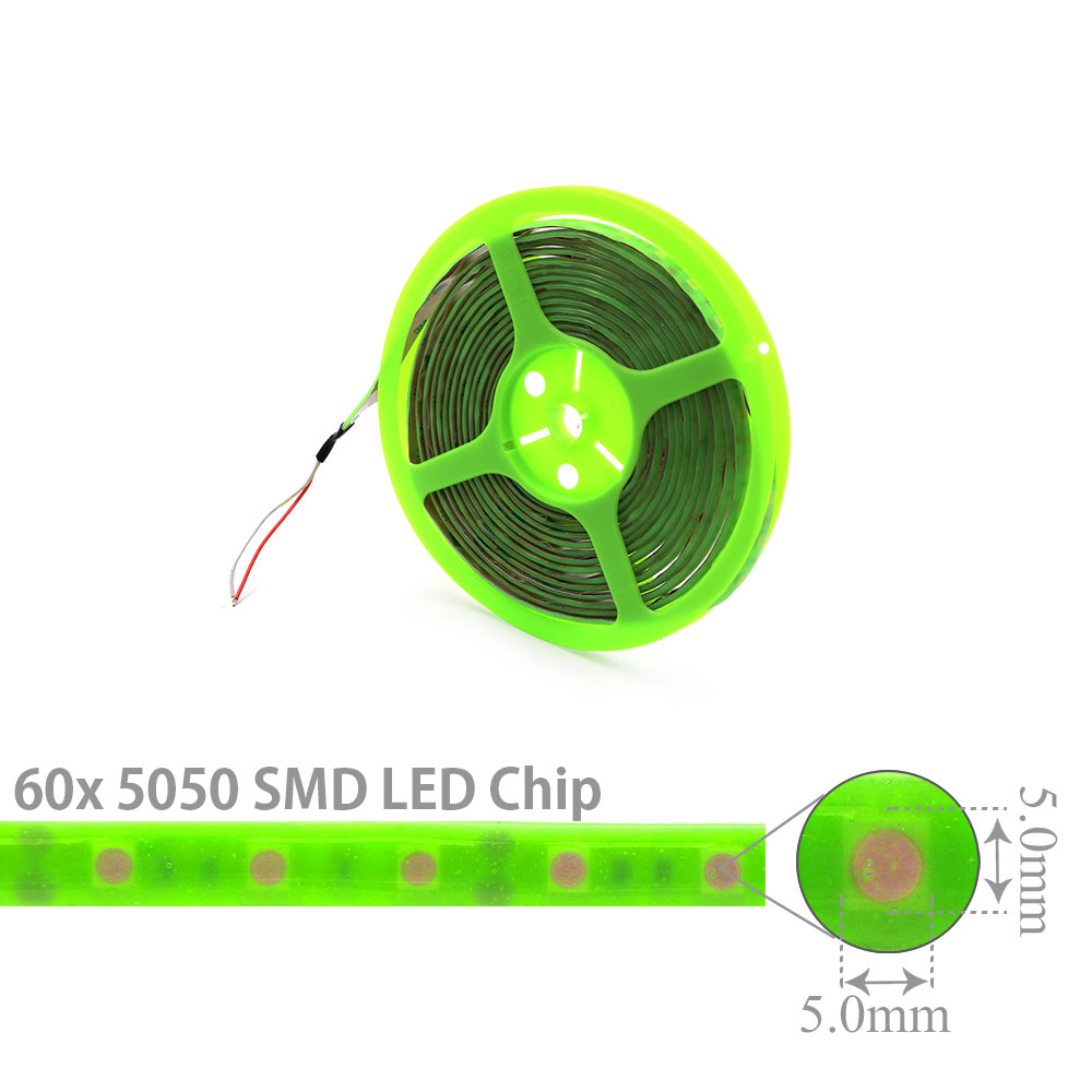 LED Strip Outdoor | Colored | 12V DC 14W | 5050 | Green | 60x LED Per Meter | 5M