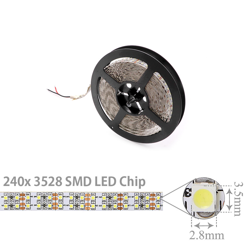 LED Strip Indoor | Double | 12V DC 40W | 3528 | White | 120x LED Per Meter | 5M