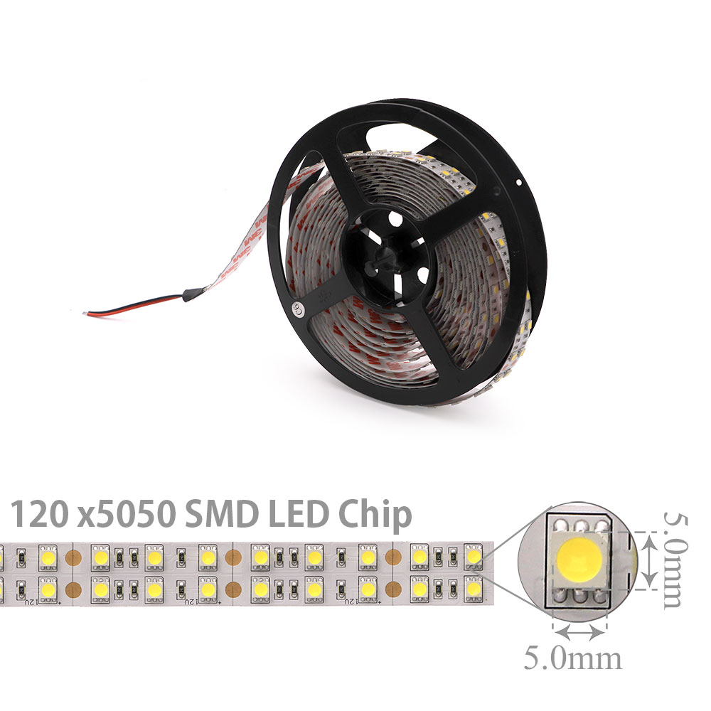 LED Strip Indoor | Double | 12V DC 144W | 5050 | White | 60x LED Per Meter | 5M
