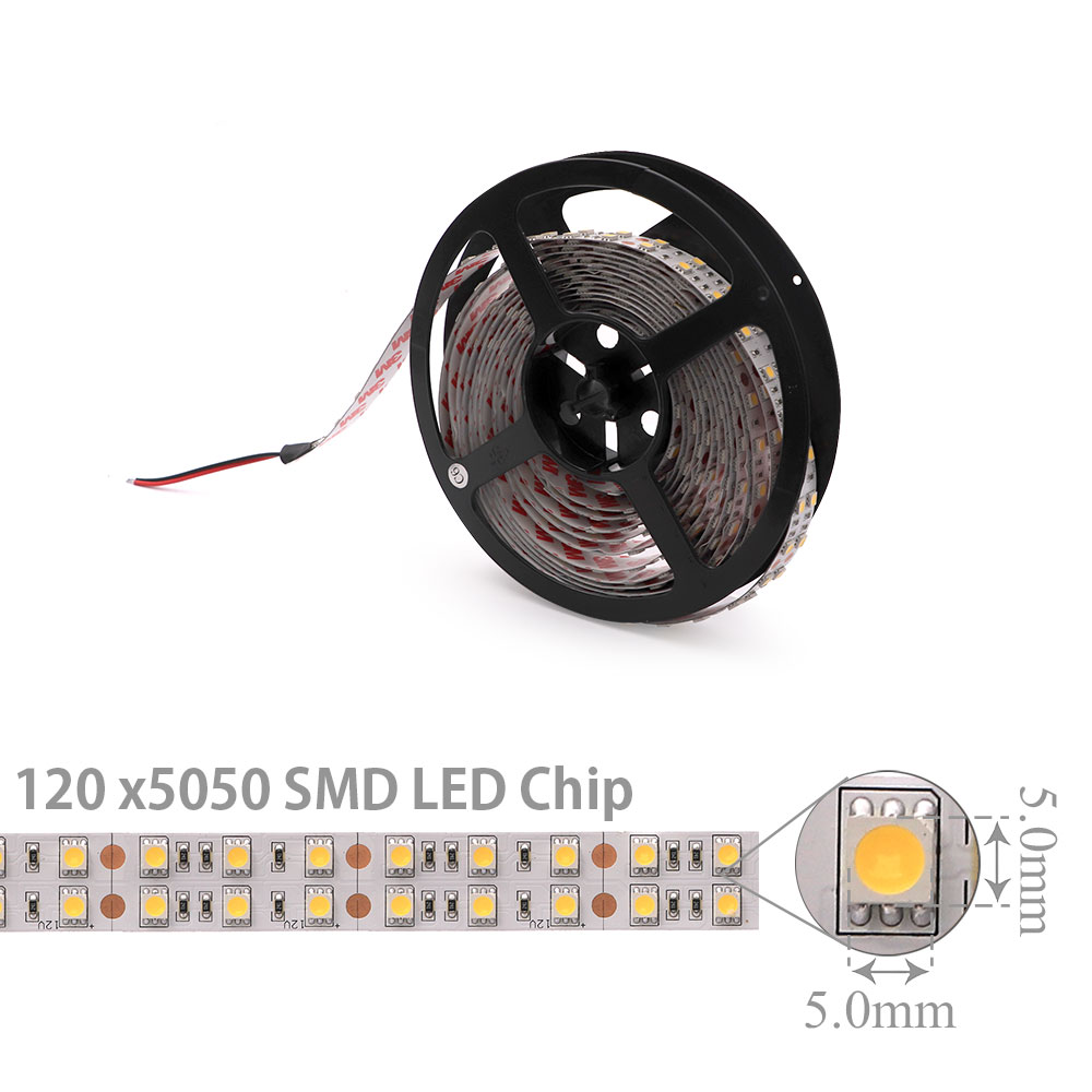 LED Strip Indoor | Double | 12V DC 144W | 5050 | Warm White | 60x LED Per Meter| 5M